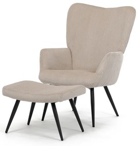 Scaun pentru relaxare cu suport pentru picioare L7285 CRM6, crem