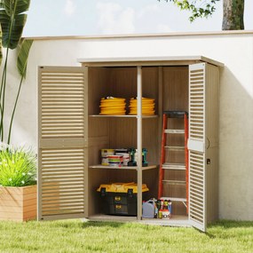 Outsunny Magazie de Gradina din Lemn, Dulap de Depozitare