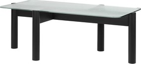 Măsuță de cafea neagră cu blat din sticlă 55x105 cm Kob – noo.ma