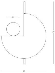 Aplica de perete design decorativ Kely terracotta