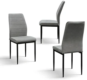 SET 4 Scaune Grig, tesatura, structura metalica - GRI - STANDARD