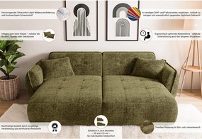 Canapea cu șezlong verde cu tapițerie din chenille 252 cm Nelia Big – Ropez