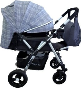 Carucior nou nascuti 2 in 1 BABY CARE™ PRO 511, Cu geanta bebe inclusa, Cadru aluminiu, Maner reversibil, Spatar reglabil in 5 trepte, Amortizoare,