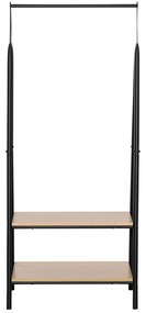 HOMCOM Suport pentru haine, suport pentru pantofi și accesorii de stil contemporan în formă triunghiulară dim. 64L x 43l x 149H cm 2 rafturi MDF lemn deschis oțel negru | Aosom Romania