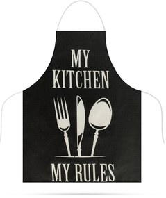 sort de bucatarie - 68 x 52 cm - My kitchen, My rules! (negru)