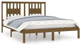 3104066 vidaXL Cadru de pat, maro miere, 140x200 cm, lemn masiv de pin
