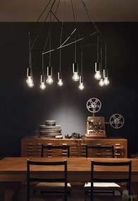 Lustra stil industrial cu 10 pendule reglabile POP SP10 neagra 158860