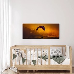 Tablou cu parașutistul în apus de soare (120x50 cm)