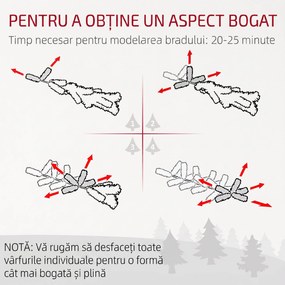HOMCOM Pom de Crăciun Artificial, Brad Realist Pliabil cu Design cu Balamale și Bază Metalică, Ø102x180 cm, Verde | Aosom Romania