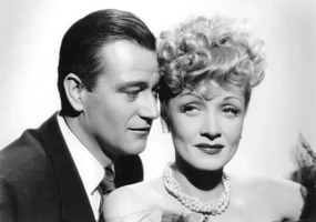 Fotografie John Wayne And Marlene Dietrich