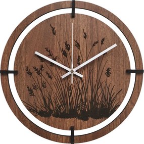 SENTOP | Ceas din lemn cu motiv floral | MARIN