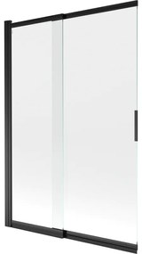 Mexen Fox paravan de duș 2-canate, glisant 120 x 150 cm, transparent, negru - 891-120-002-70-00