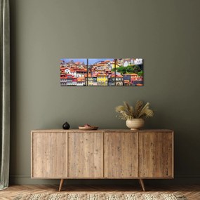 Tablou - Ribeira, Portugalia (cu ceas) (90x30 cm)