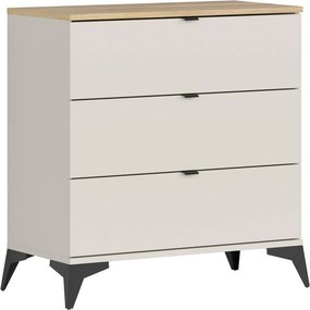 Comoda GLAMOUR, stejar/casmir, PAL, cu 3 sertare, 85x42x90 cm