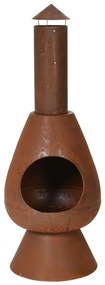 442170 ProGarden Șemineu cu horn "Ambient", ruginiu, 110 cm