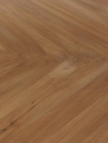 Masă dining cu blat herringbone, dreptunghiulară, din lemn de mango, natur, 8 locuri, cu picioare din lamele verticale, 77 x 190 x 95 cm, „Demira”