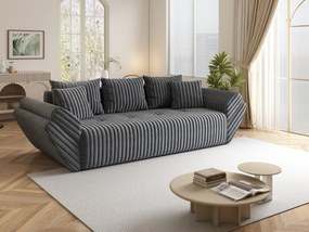 Canapea extensibilă dumonde cu ladă de depozitare si sezut confortabil din spuma high-density, Berlin Ambience Grey 250x100 cm