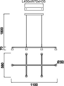 Lustra LED suspendata stil minimalist AFRICA 6L