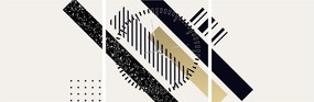 Tablou - Forme geometrice N⁰5 (cu ceas) (90x30 cm)