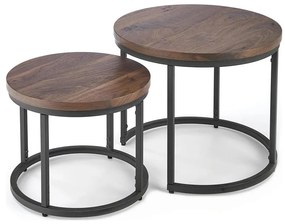 SET 2x Masă de cafea OREO pr. 43/53 cm negru/nuc
