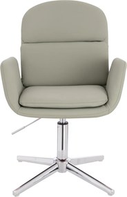 HR480CROSS Scaun Culoarea Inului Piele Ecologica Premium Soft cu Bază Cromata