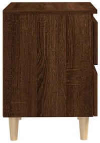 Noptiere picioare lemn masiv, 2 buc., stejar maro, 40x35x50 cm 2, Stejar brun