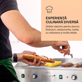 Klarstein Grillmeile 4400, grătar electric, Plancha, 2x2200W, placă de grătar din oțel inoxidabil