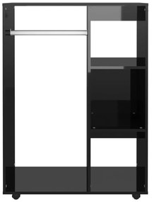 Sifonier, negru extralucios, 80x40x110 cm, PAL negru foarte lucios, 1