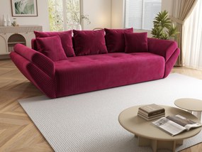 Canapea extensibilă dumonde cu ladă de depozitare si sezut confortabil din spuma high-density, Berlin Zoom Red 250x100 cm