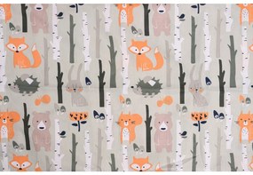 Lenjerie de pat din bumbac FOREST ANIMALS gri