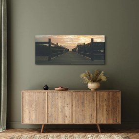 Tablou - Ponton de lemn, lac (120x50 cm)
