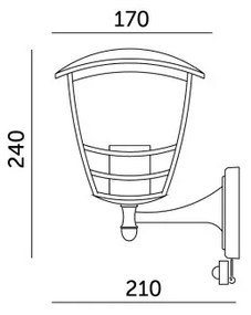 Aplică de exterior cu senzor TEVIO 1xE27/60W/230V IP54 negru