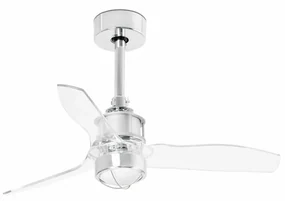 Lustra cu Ventilator si telecomanda JUST FAN XS LED crom/transparent
