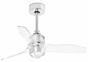 Lustra cu Ventilator si telecomanda JUST FAN XS LED crom/transparent