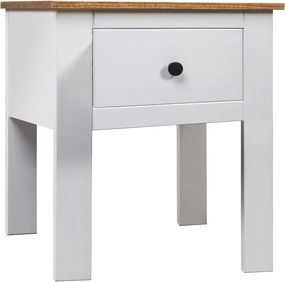 vidaXL Noptieră, alb, 46 x 40 x 57 cm, lemn de pin, gama Panama