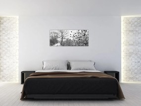 Tablou - Câmpuri în timpul iernii (120x50 cm)