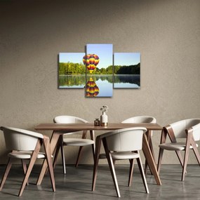 Tablou cu balon cu aer cald pe un lac (90x60 cm)