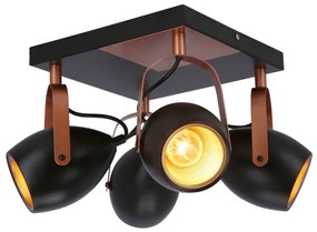 Spot ANICA 4xE14/40W/230V negru/cupru