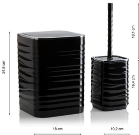 Set de baie WAVE 5 buc. negru/crom