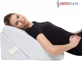 Pernă sprijin, multifunctionala, din spumă cu memorie, reglabilă 22-30 cm, husa detasabila si lavabila, textil, Alb