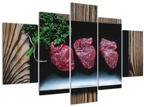 Tablou cu carne pe farfurie (150x105 cm)