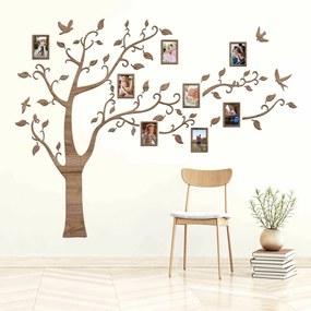 Arbore genealogic din lemn cu rame foto pentru perete