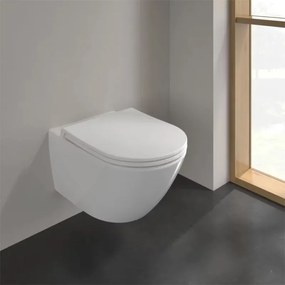 Set vas WC suspendat, Villeroy &amp; Boch, Universo, cu capac soft close și quick release, alb