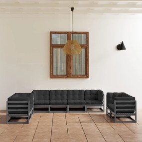 3076511 vidaXL Set mobilier de grădină cu perne, 8 piese, lemn masiv de pin