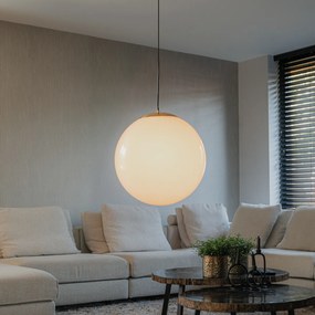 Lampă suspendată inteligentă scandinavă aurie cu sticlă opal 50cm incl. WiFi A60 - Ball 50