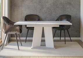 Masă de sufragerie Mulnu (gri deschis + Alb) (pentru 4 până la 6 persoane). 1055226