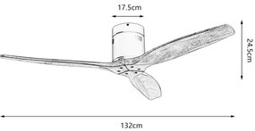 ZEVENTI - Ventilator de tavan SPELLO Wi-Fi Tuya negru/stejar + telecomandă