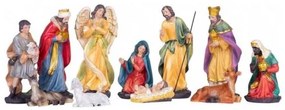 Decoratiune Craciun, polirasina, Nasterea lui Iisus, set 11 figurine,  12.7 cm, Magic Home 8091414