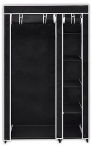 60719 vidaXL Dulap de haine pliabil, negru, 110 x 45 x 175 cm