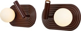 Set de 2 aplice de perete retro maro, inclusiv LED reglabil în 3 trepte și USB-C - Lila
